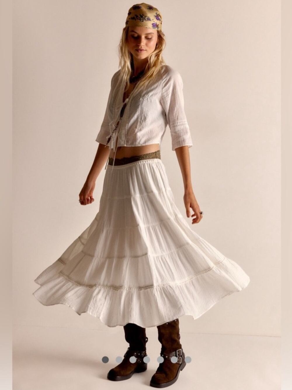 Free People Bright Side Midi Skirt Set in Tofu S/M